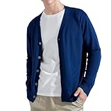 Cardigan d'hiver en cachemire pour homme - Col en V - Couleur unie - Chaud et confortable, 1101, 3XL