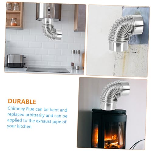 Conduit de cheminée coudé 12 cm VICASKY en acier inoxydable pour poêle