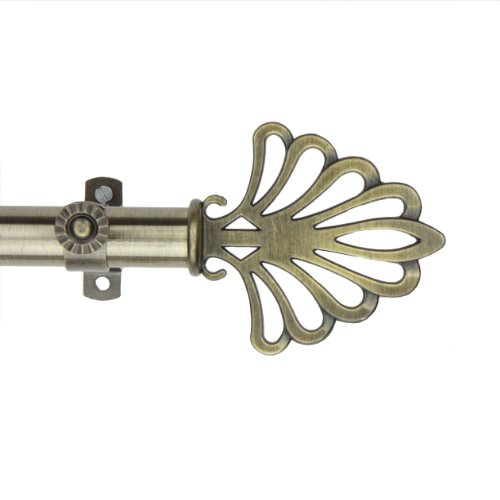 Modern Fan Curtain Rod and Hardware Set Size: 28