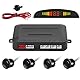 TKOOFN KFZ Summer Einparkhilfe Rückfahrhilfe 4 hinten Sensoren Hinter mit LED Farb Display Auto Parken Sensor System Pieper Radar Kit Hinter Schwarz