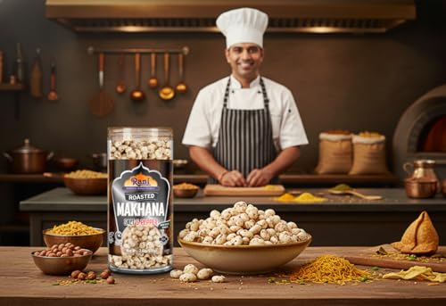 Image of Rani Roasted Makhana (Fox Nut /Popped Lotus Seed) Salt & Pepper Flavor 2.6oz (75g) Ready to eat, Hand Picked Foxnuts ~ All Natural | Vegan | Gluten Friendly | NON-GMO | Kosher | Indian Origin