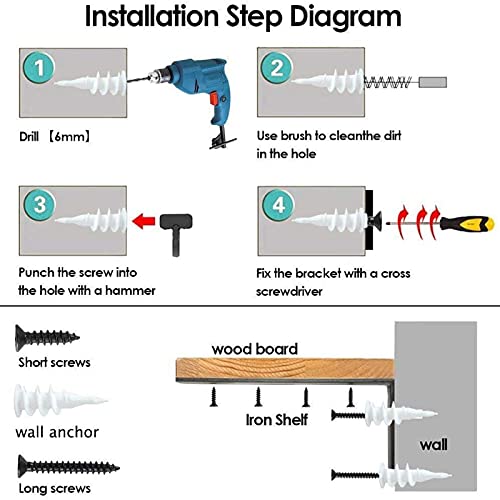 Shelf Brackets 10 Inch Wall Brackets L Brackets 8Pcs Heavy Duty Brackets For Shelves Metal Black Rustic Industrial Brackets For Diy Opening Shelves Project Hardware Included #TOP3