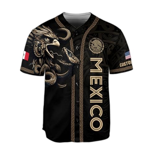 Custom Sports Jersey for Men - American Flag Mexico Baseball3
