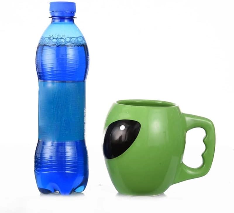 Miniatura 6 de Taza de cerámica de 13.5 fl oz con diseño de aliens 3D, novedad de dibujos animados, misteriosa y misteriosa taza de café de cerámica con forma de