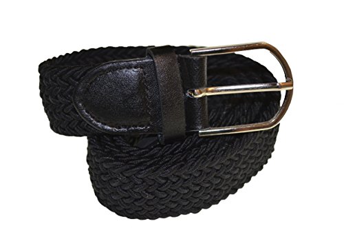City Black Braided Elastic Stretch Belt-40