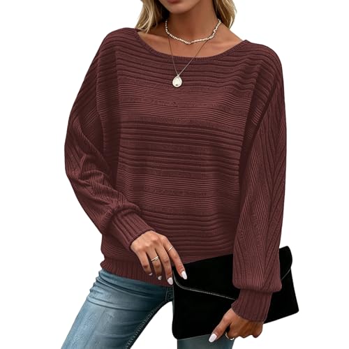 Image of Women's Batwing Tunic Tops, Long Sleeve Shirts Blouses, Business Casual Sweater for Office Work