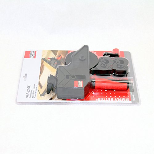 Bessey VAS-23+2K Bandklemme mit variablem Winkel, mit 4 Clips, Schwarz mit rotem Griff, 68 cm