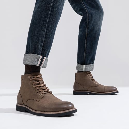 Vostey Men Boots Leather Cap Toe Casual Boots Chukka Fashion Dress Boots for Men2