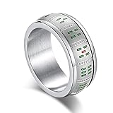 【デザイン】麻雀牌をデザインしたステンレスリングになります♪ 国士無双と九蓮宝燈の2タイプございます♪ 中心軸の麻雀牌が回転します♪ 指でくるくる眺められて、 さりげなくハンドスピナーができます♪ 友人や麻雀仲間へのプレゼントとしてもオススメです♪ 麻雀の集まりや大会に持参される方もいらっしゃいます♪ ユニセックスなデザインで、メンズでもレディースでも違和感なく着用頂けます♪ カップルや友人とペアで身に付けてもオシャレです♪ 【素材】ステンレスになります♪ シルバーのように黒ずまず、金属イオンが...