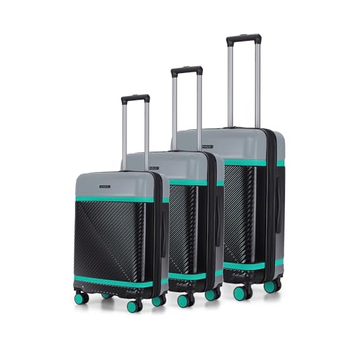 Image of Provogue Linea Hard-Sided PP Trolley Bag Set of 3 | Expandable Space with 8 Wheels Trolley Bags for Travel |Lightweight with Combination Lock|3 Year Warranty (Galaxy Black)