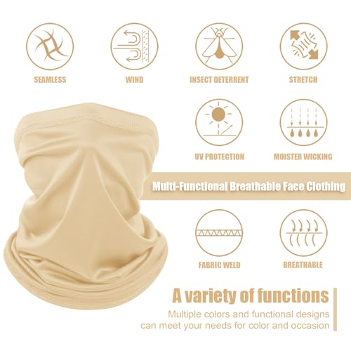Image of Geyoga 6 /9 Pcs Summer UV Protection Cooling Neck Gaiter Scarf Face Clothing Neck Gaiter Mask Sunscreen Breathable Bandana