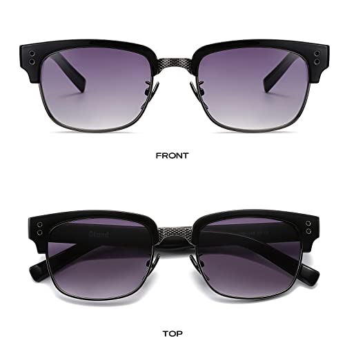 Image of Gtand Vintage Retro Rectangle TR90 Frame Sunglasses For Men Women Fashion Semi-Rimless Metal Sun Glasses Eyewear