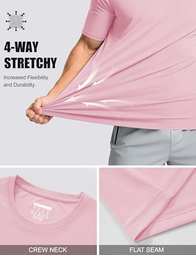 Image of MAGCOMSEN Men's Short Sleeve T-Shirt Quick Dry UPF 50+ Athletic Running Workout Fishing Top Tee Performance Shirts