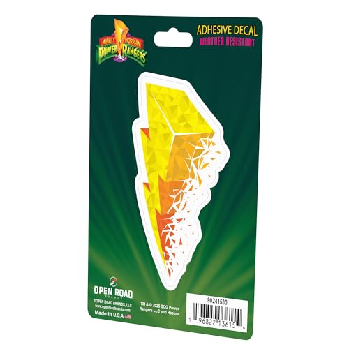 Image of Hasbro Power Rangers Lightning Adhesive Vinyl Decal - Fun Power Rangers Sticker for Water Bottle or Laptop