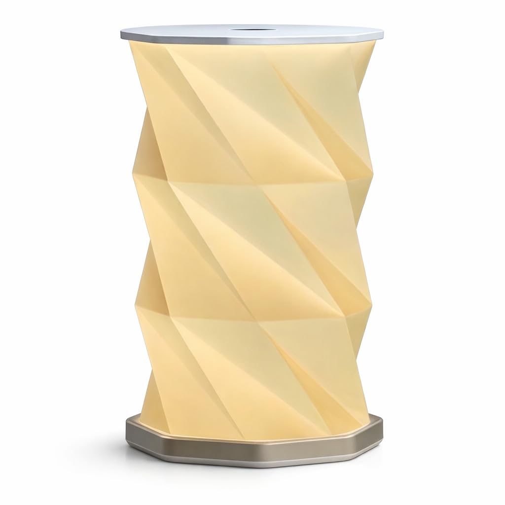 Fabater Lampe en Papier Pliable Rotative, Lampe de Voyage Lumière Chaude, Lampe de Table de Chevet pour Chambre à Coucher, Lampe de Table Portable Rechargeable à intensité Variable