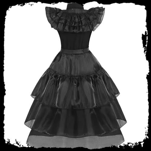 Disfraz negro para niñas Halloween 4-14 años miniatura 3