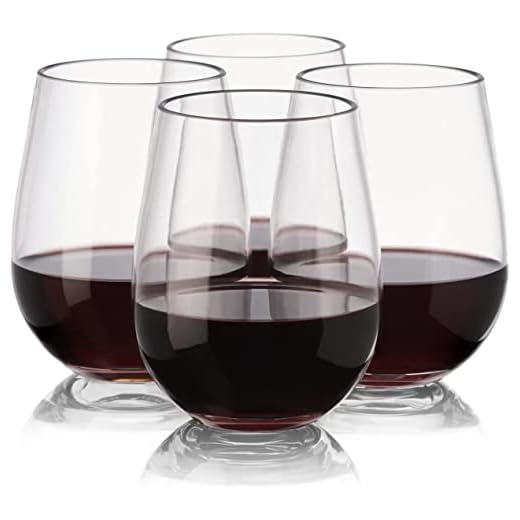 Wisolt Plast vinglas återanvändbara rödvinsglas uppsättning av 4 obrytbara stamlösa vinglas plast gin glas trevligt vin tumlare plast vinglas för inomhus utomhus fester picknick 450 ml