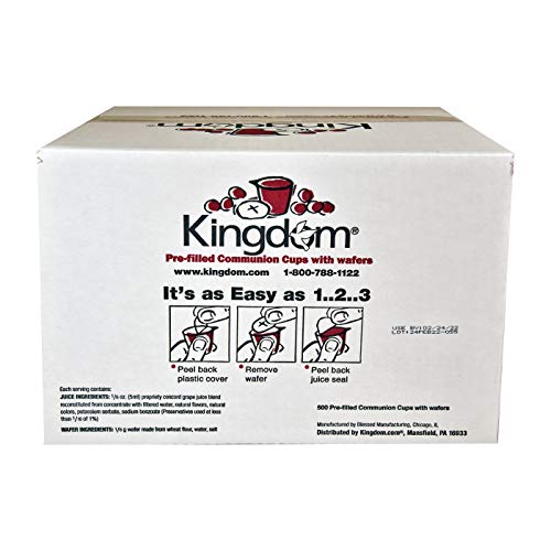 Kingdom Prefilled Communion Cup With Wafers(500Ct) Sealed In A Single-Serving Container With One-Year Shelf Life, Perfect For Holy Eucharist Celebration In Hospitals, Summer Camps, And More! #TOP5