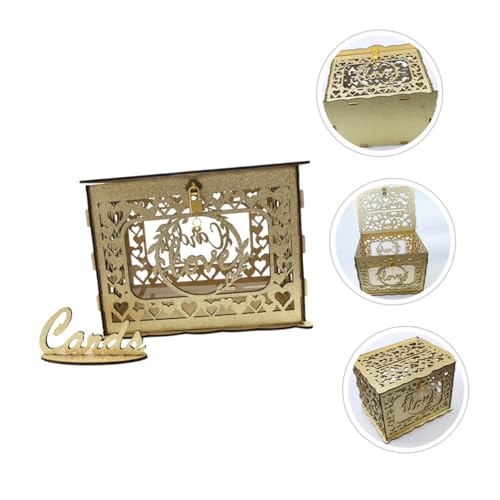 Caja de madera para tarjetas de boda evite pérdidas de sobres de invitados 7