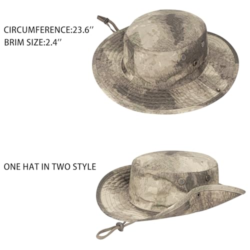 Image of Sun Hats for Men Women Boonie Hat Foldable Fishing Hat UPF 50+ Bucket Hat for Fishing Hiking Garden Safari Beach