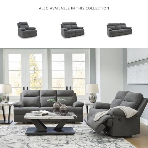 Image of Signature Design by Ashley Rocker Recliner Chair, Charcoal Chenille
