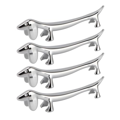 Chopstick Stand, Versatile 4PCS Animal Shape Silver Cutlery Rest Polished Electroplated Zinc Alloy for Knives (Genericvd2w4tqkcf-12)