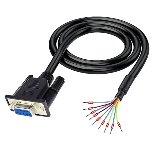 Willwewon 10Ft 3m 26AWG DB9 Female RS232 9 Pin Serial Extension Cable RS232 D-SUB DB9 Serial to 9 Bare Wire Breakout Board Connector