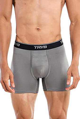 Image of TRYB Sports Underwear for Men | Stretchable Active Square Cut Trunks for Running & Gym Workout | Quick Dry, Breathable, Moisture Wicking & Anti Chafing | Sports Innerwear Boxers