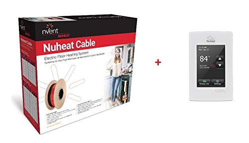 NuHeat nVent Floor Radiant Heat Cable N1C080, 120 V, 80 sq. ft.+ Home Programmable Thermostat AC0056