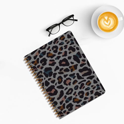 Carnet à spirale A5 imprimé léopard noir pour la prise de notes