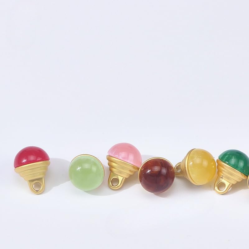 Guziki perłowe, 20 szt., 10 mm, krople wody, małe półokrągłe, gruszka, do rękodzieła z żywicy, guzik trzonkiem(Pink)