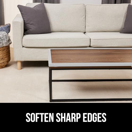 Image of GORILLA GRIP Baby Proof Corners and Edges for Furniture, Kid Proofing Adhesive Table Corner Protectors, Heavy Duty Soft Rubber Foam Protection, Includes 8 Protective Safety Guards, 15 Feet, Off White