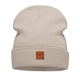 EINZIGARTIGES DESIGN - Set wurde aus glattem Material ohne Muster gefertigt Slouch Beanie Schnitt für lässigen Look, Sportliches Design. Mütze sitzt eng am Kopf und sieht im Vergleich zu dicken Mützen schlank aus.