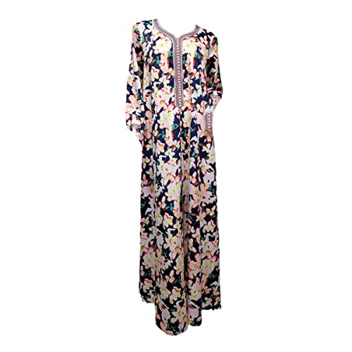 Robe musulmane floral Dubaï style turc et marocain pour femme