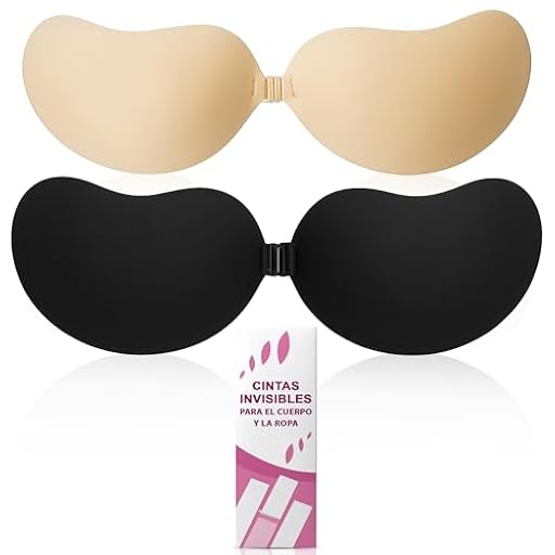 2uds Sujetador Invisible Push Up-Adhesivo Premium Hipoalergénico-Reutilizable y Cómodo-Realce Natural y Discreto-Ideal para vestidos sin tirantes, escote y espalda descubierta-Colores Beige y Negro | Ya disponible en tu tienda friki favorita! En mundofriki.es!