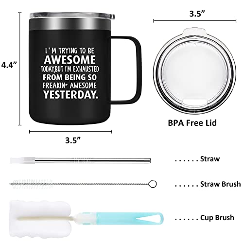 GINGPROUS-Inspirational-Gifts-for-Men-Im-Trying-to-Be-Awesome-Today-Stainless-Steel-Coffee-Mug-Thank-You-Gifts-Work-Gifts-Christmas-Gifts-for-Men-Friends-Bro-Office-Coworkers-Him-Dad12Oz-Black