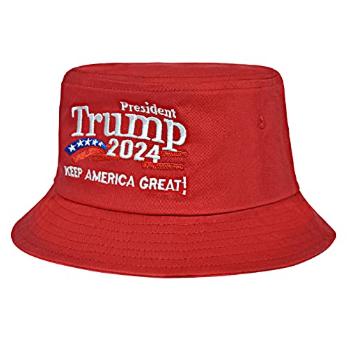 Dishixiao Trump Cap 2024 Keep America Great Usa Baseball Caps Embroidered Donald Trump Hat (3.Bucket Red) #TOP1
