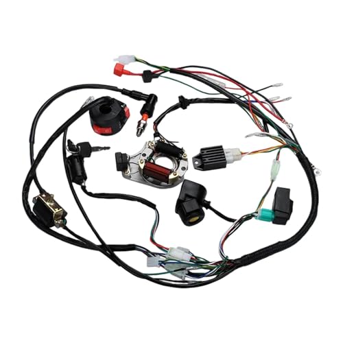 Bobina estator Encendido Motocicleta 1 Juego De Arnés De Cableado Eléctrico Completo para Accesorios De Motocicleta Quad ATV Estator De Arnés De Cableado Eléctrico Completo
