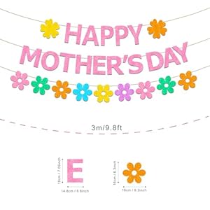 Docidayhappymothersdaybannerredglitterymomdaydecorationteapartygarlanddecorations Urban Country Home Decor Dociday happy mothers day banner red glittery mom day decoration tea party garland decorations urban country home decor