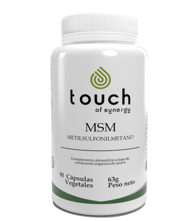 TOUCH OF SYNERGY - MSM 1000mg - 90 Cápsulas - Metilsulfonilmetano Puro - Apoya la Salud Articular, Reduce la Inflamación y Mejora la Movilidad