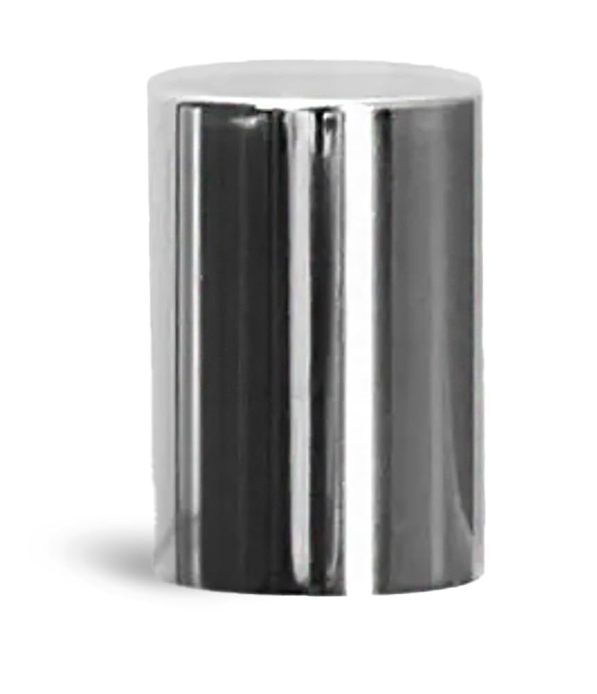 13/415 Plastic Caps, Shiny Silver Polypro Caps for Glass Roll On Containers