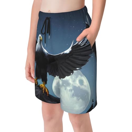Eagle Under The Stars Youth Beach Pants, Soft and Breathable, with Drawstring Waist, Suitable for Sports and Leisure.4