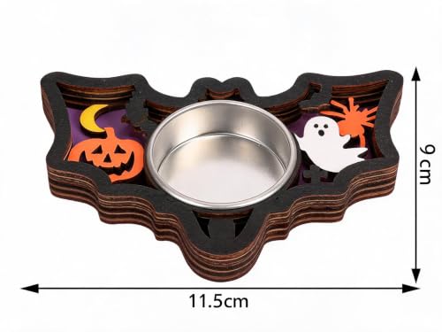 Halloween Candle Holder Bat Shaped Carving Halloween Decorations for Indoor - image 2