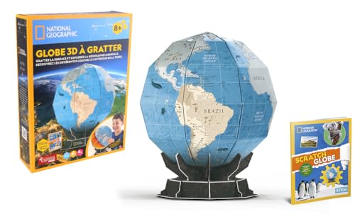 EXPLORA - Globo Terráqueo - Puzzles 3D - 540220-32 Piezas - Nivel 4 - Sin Pegamento Ni Tijeras - Juego de Construcción - Maqueta - Licencia National Geographic - Educativo - Regalo - 8 años