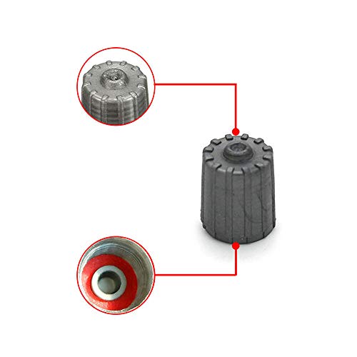 CENTAURUS (Pack of 100) Plastic Gray Tire Valve Stem Caps TPMS Tire Cap Gray Repalcement Replacement for Car Truck