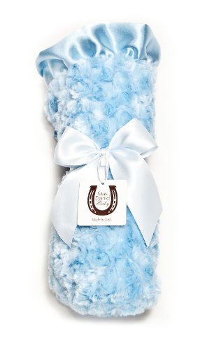 Couvre-lit bébé en satin bleu Max Daniel couverture de lit enfant avec roses