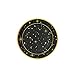 Horeca Collection, Plato de postre de cartón (diámetro18 cm) con tématica de Navidad en color negro con decoración de estrellas doradas. Pack de 8 uds.