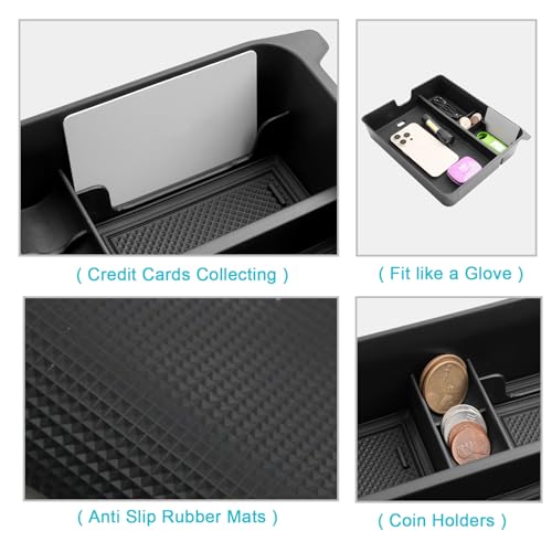Image of CDEFG 2023 2024 2025 Pilot Center Console Organizer Tray for 2023-2025 Honda Pilot Touring Sport EX-L Elite TrailSport LX Middle Console Storage Box 2024-2026 Ridgeline / 2024-2026 Passport (Type B)