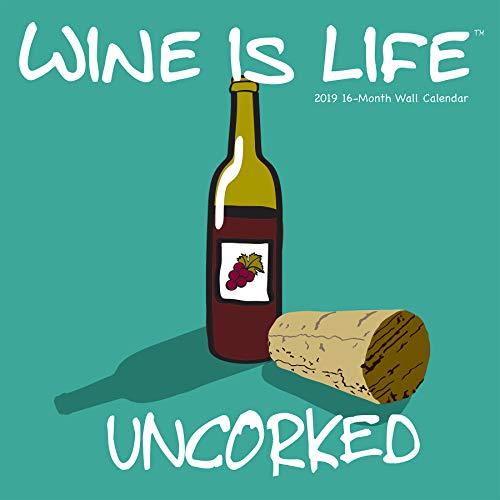 2019 Avalon Wall Calendar, Wine is Life, 12 x 12 Inches (89749)