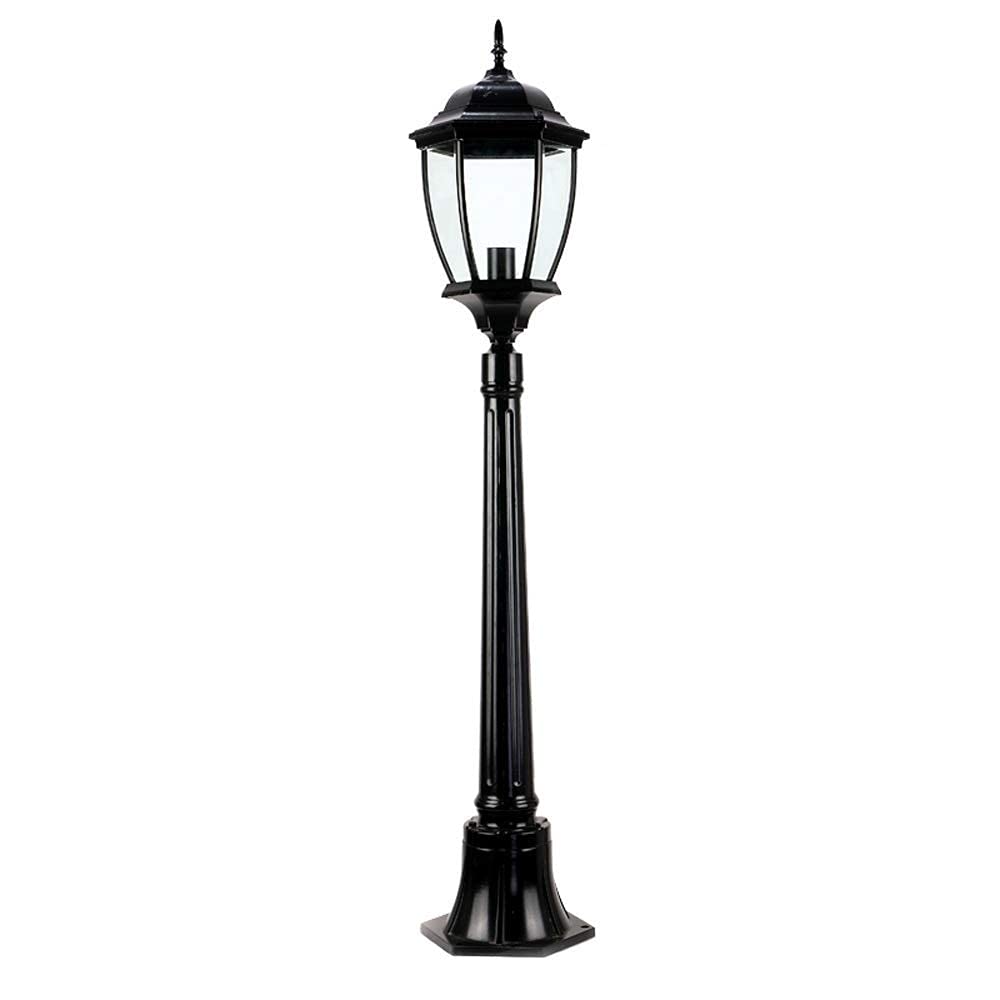 QUSYZD Lamp Post Lights Outdoor, Lamp Post Lights Outdoor, Outdoor Garden Post Lights Vintage Lantern Street Lights Lawn Fence Lamp Path Lighting Lamp Ip55 Waterproof Black,